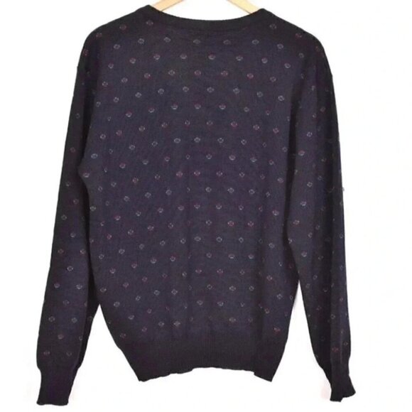 Vintage Tricots St. Raphael For Saks Fifth Avenue Blue  Wool Sweater Medium - Picture 3 of 5